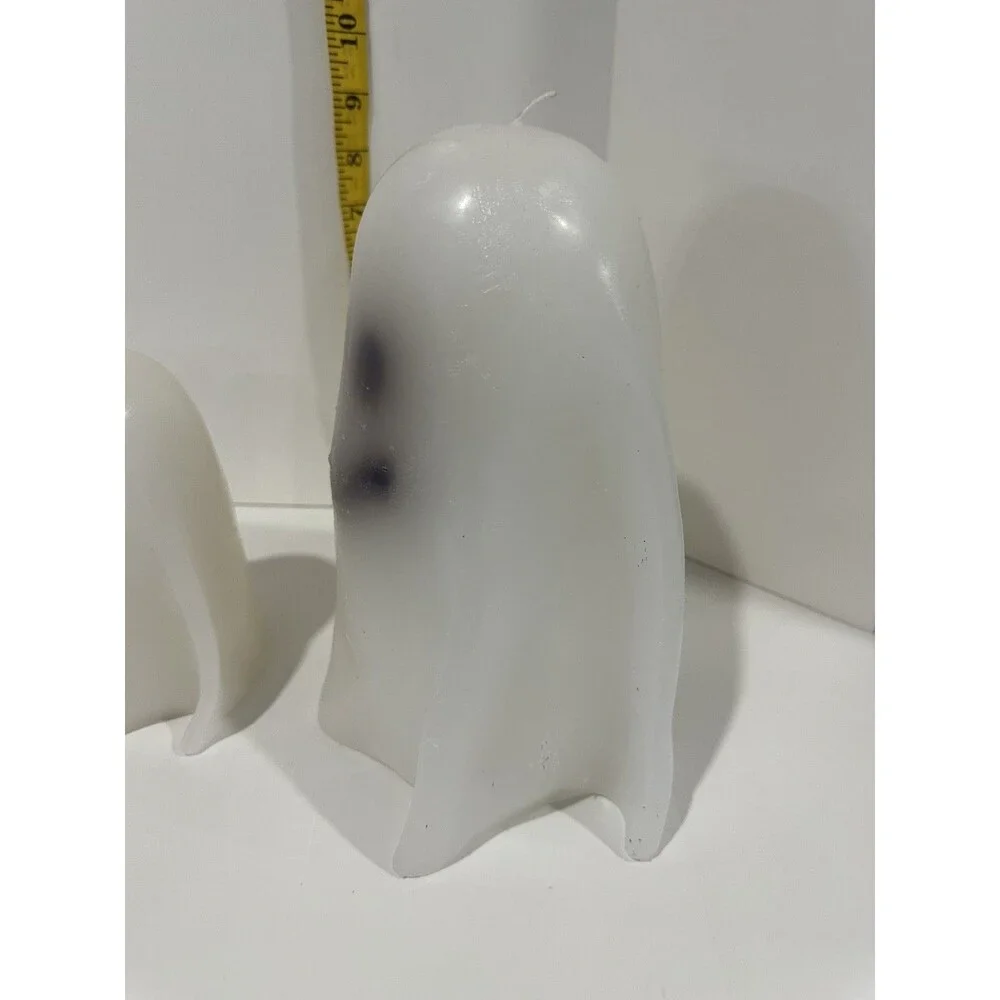 Pottery Barn Halloween Large And Small Heavy Ghost Shaped Candles